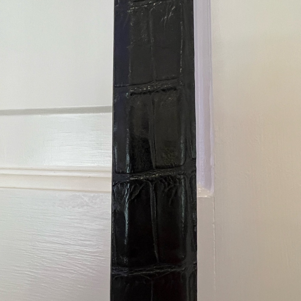 Johnston & Murphy Handcrafted Italian Calfskin Black Leather Men's Belt - Picture 6 of 9